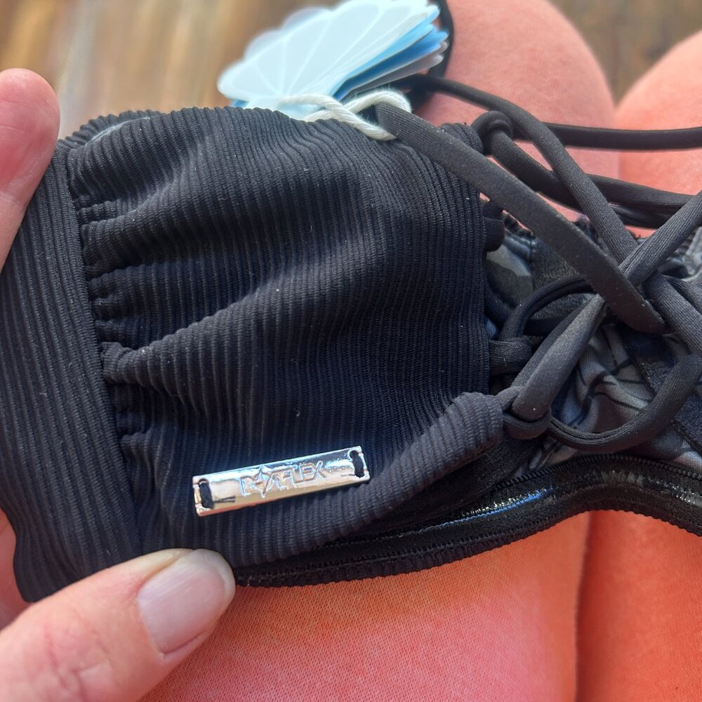 Popflex Boardwalk Bombshell Bikini Top Black Rib … - image 7